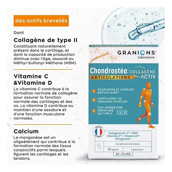 Granions Chondrostéo Articulations Collagène Activ 30 gélules