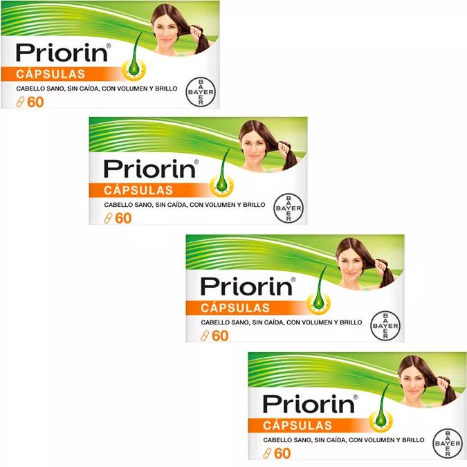 Priorin Anticaída y Salud Capilar con Biotina 4x60 Cápsulas (PROMOCIÓN 4x3)