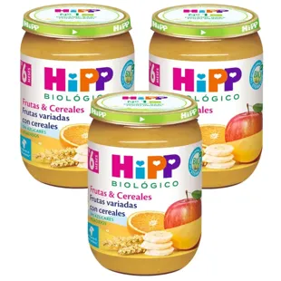 HiPP Jar of Assorted Fruits with BIO Cereals +6m 3x190 gr
