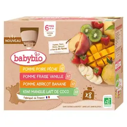 Babybio Gourdes Multiparfums Fruits Bio 8 x 90g