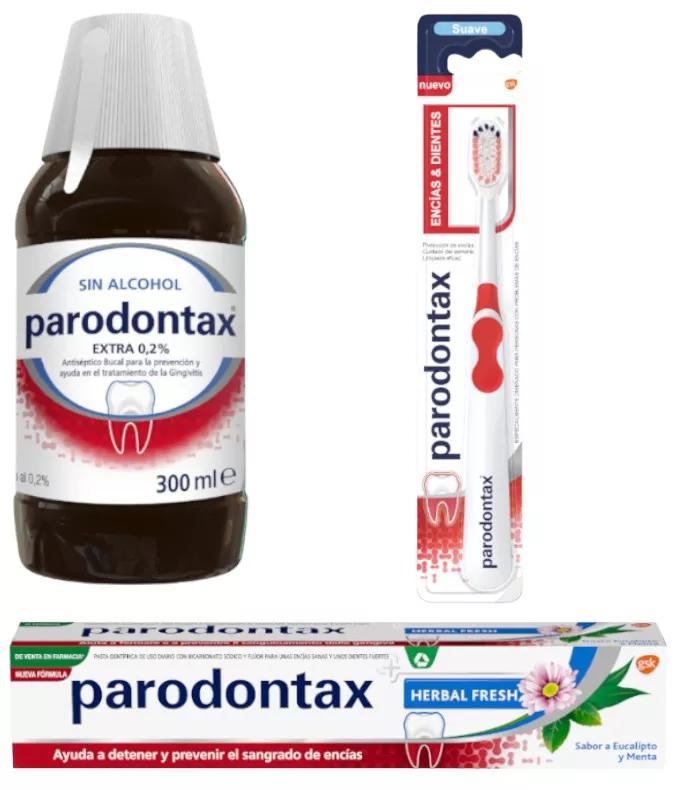 Parodontax Gums Zahnpasta + Bürste + Mundwasser 300 ml