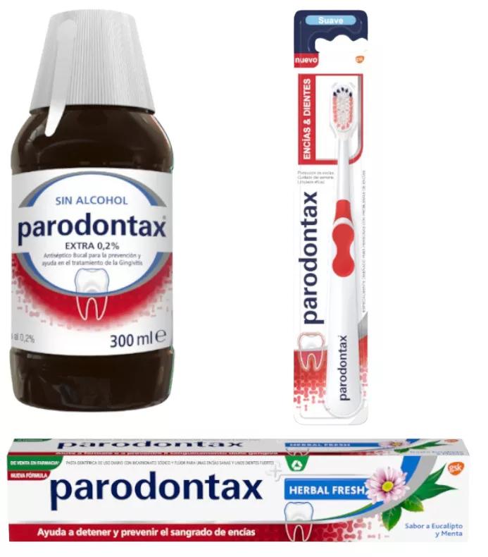 Parodontax Gencives Dentifrice + Brosse + Bain de Bouche 300 ml