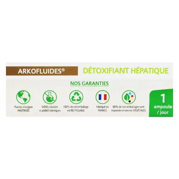 Arkofluides detoxifying hepatic Bio 20 Ampoules