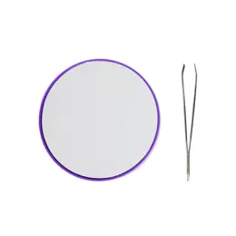 Miroir Grossissant x15 + Pince à Épiler Violet