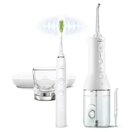 Philips Sonicare Diamond Clean 9000 + PowerFlosser Blanc