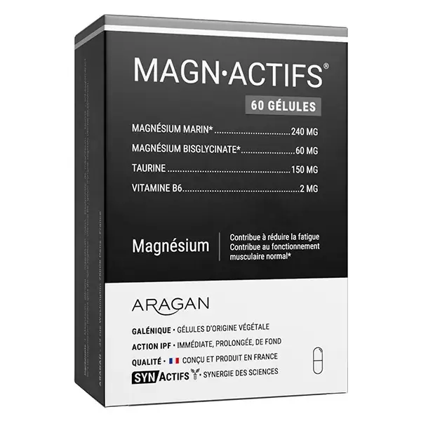 Aragan - Synactifs - Magnactifs® - Fatigue, Stress - Magnésium - 60 gélules