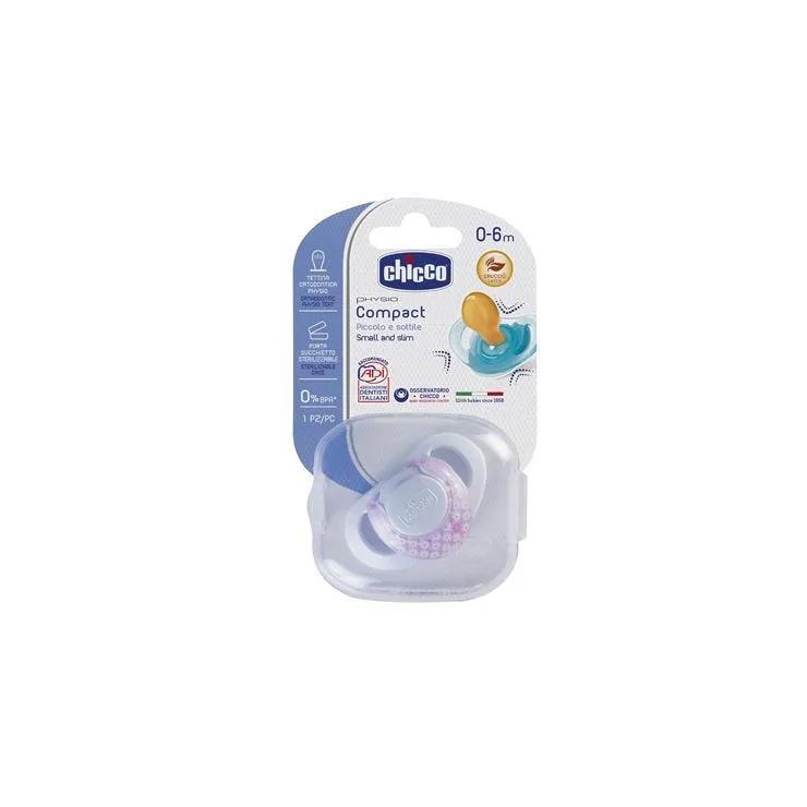 Chicco Succhietto Physio Compact in Caucciù Girl 0-6m 1 Pezzo