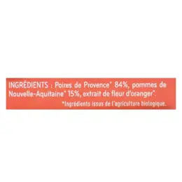 Babybio Gourdes Poire Fleur d'Oranger +6m Bio 4 x 90g