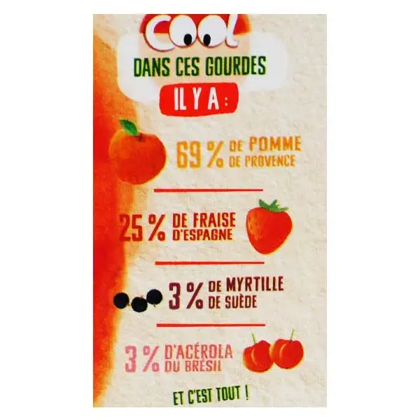 Vitabio Cool Fruits Strawberry & Blueberry + Acerola Pouch 4 x 90g 