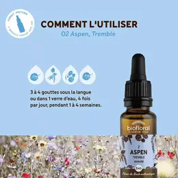 Biofloral Fleur De Bach 02 Aspen Tremble Compte Gouttes Bio Demeter 20 ml