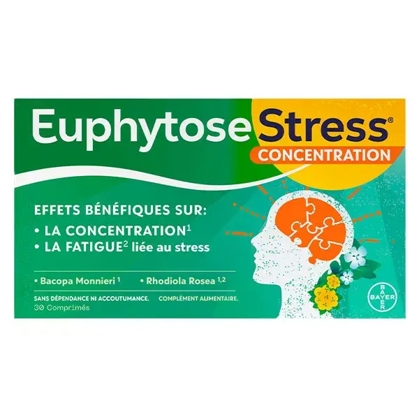 Euphytose Stress Concentration et Stress 30 comprimés
