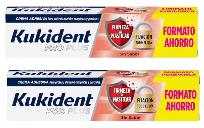 Kukident Pro Plus Stevigheid bij het kauwen 2x60 gr VOORDEELVERPAKKING