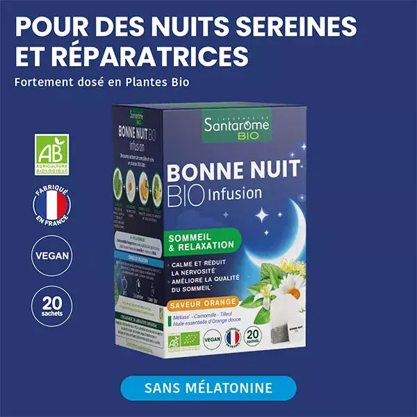 Santarome - Bonne Nuit Bio - Aide à l'endormissement - 20 infusions