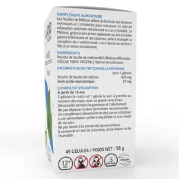 Arkopharma Arkogélules Anxiété & Spasmes Intestinaux Mélisse Bio 45 gélules