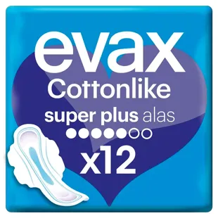Evax Cottonlike Super Plus Wings Compressas 12 unidades