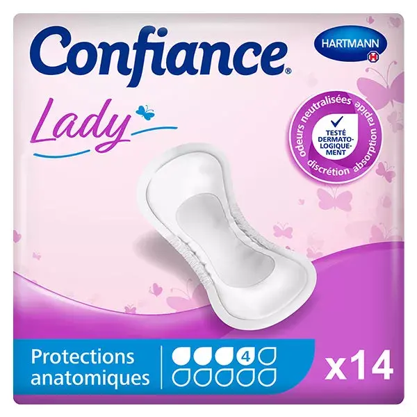 Hartmann Confiance Lady Protezioni Anatomiche all'Aloe Vera 4 Gocce 14 unità