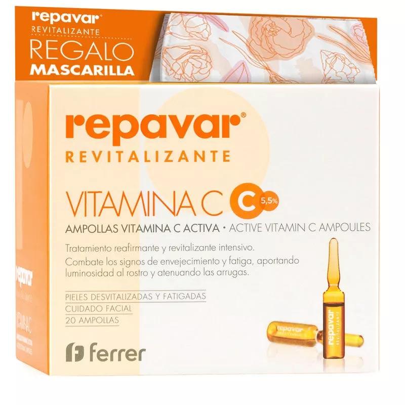 Repavar Revitalizante 20 Ampolas Vitamina C Activa + Oferta Máscara