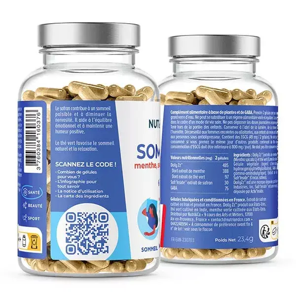 Nutri&Co Formule Sommeil Aide Endormissement & Réduction du Stress 60 gélules