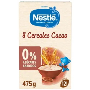 Nestlé 8 Cereal Baby Cereal with Cocoa +12m 475g