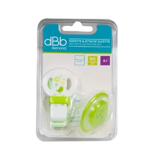dBb Remond Ciuccio Fisiologico Silicone Seconda Età + Porta Ciuccio Verde