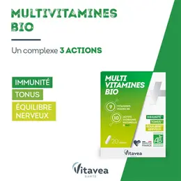 Vitavea Multi Vitamines Bio Immunité Tonus Equilibre nerveux 20 gélules