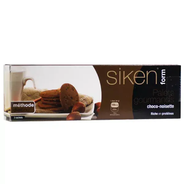 Gourmet de tejo de Siken Form Choco avellana 3 sobres de 5 galletas
