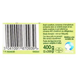 Blédina Les Récoltes Bio Epinards Semoule Saumon Lot de 2 x 200g