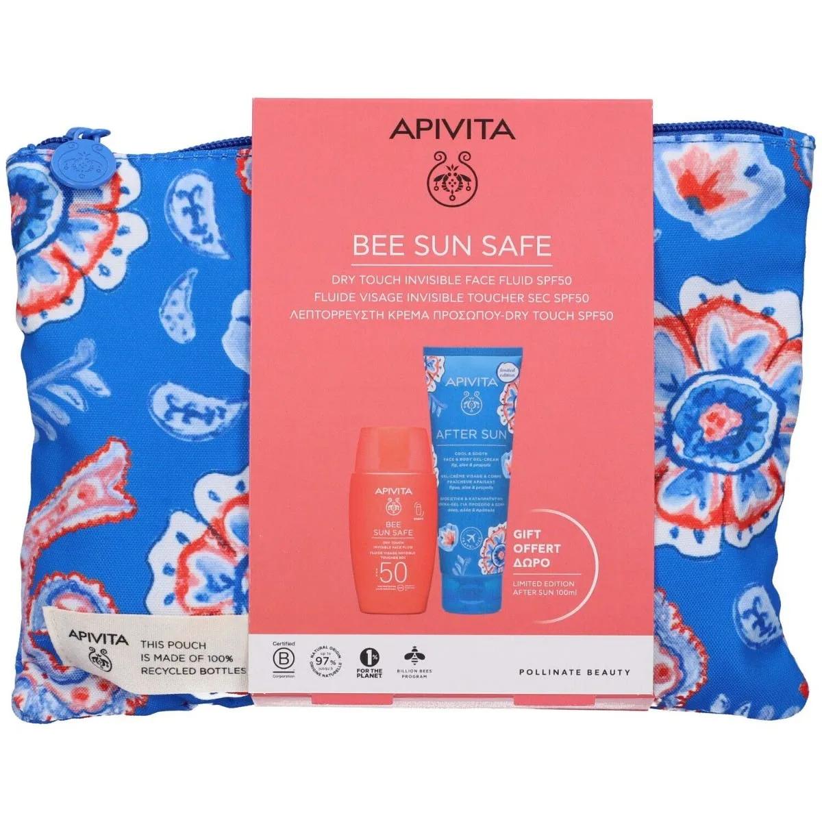 Apivita Bee Sun Safe Cofanetto PROMO Fluido Viso + Doposole + Borsa in Regalo