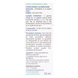 Ladrôme Huile Essentielle Menthe Poivrée Bio 10ml