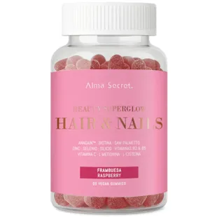 Alma Secret Beauty Superglow Hair and Nails Raspberry 60 Gummies