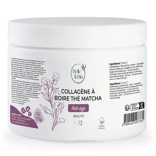 Belle & Bio Anti Age Collagene Marino da Bere Thé matcha 175g