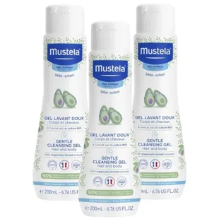 Mustela Gentle Bath Gel with Organic Avocado 3x200 ml