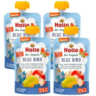 Holle Smoothie BLUE BIRD Pear, Apple, Blueberry and Oats +6m 4x100 gr