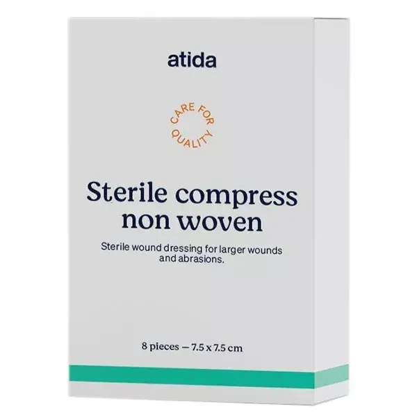 Atida Premiers Secours Compresse Stérile Non-Tissée 7,5 x 7,5cm 40 unités