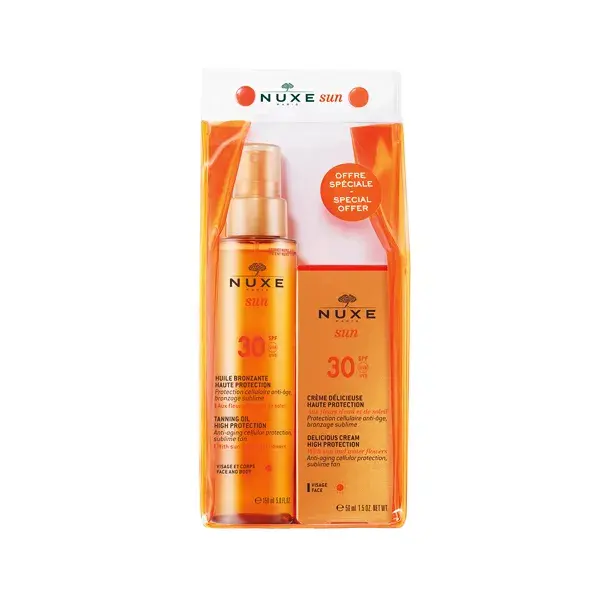 Nuxe Sun Pack SPF30 Cream 50ml and Tanning Oil for Face and Body 150ml