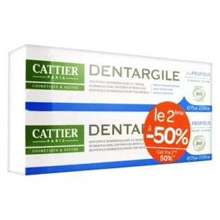 Cattier batch Dentargile propoli di dentifricio 2 x 75ml