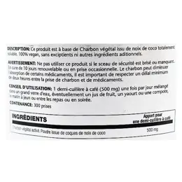 Solaray Charbon Végétal Activé de Coques de Noix de Coco 150g