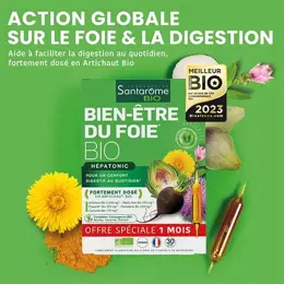 Santarome Bio - Bien-Etre du Foie - Aide à la digestion - 30 ampoules