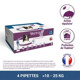 Vectra® 3D solution spot-on pour chiens > 10–25 kg 12 pipettes