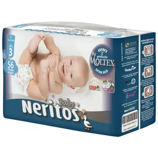 Neritos by Moltex Diapers Size 3 (4-10 Kg) 56 units