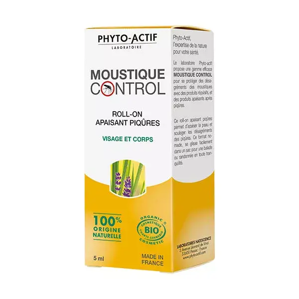 Phyto-Actif Moustique Control Roll-On Apaisant Piqûres Bio 5Ml