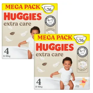 Huggies Extra Care Disney Diapers Size 4 (8-16 Kg) 2x76 Units
