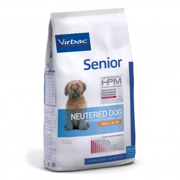 Virbac Veterinary hpm Neutered Senior Small (+10ans -10kg) Toy (+12ans -5kg) Croquettes 3kg