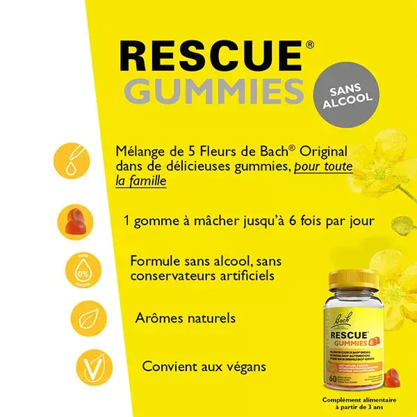 RESCUE® Gummies saveur Orange 60 unités