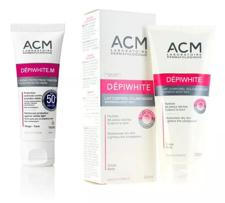 ACM Depiwhite Crema Antimanchas Color SPF50 y Leche Corporal Aclarante