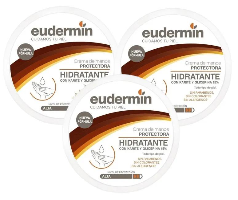 Eudermin Crème protectrice mains et visage 3x200 ml