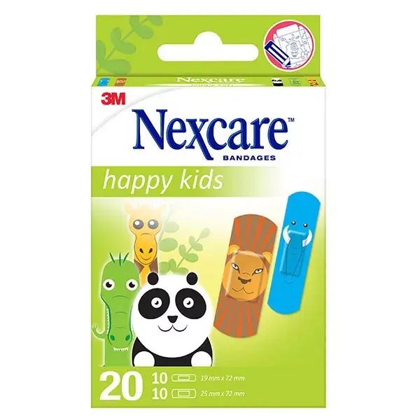 Nexcare Happy Kids Animaux 20 pansements