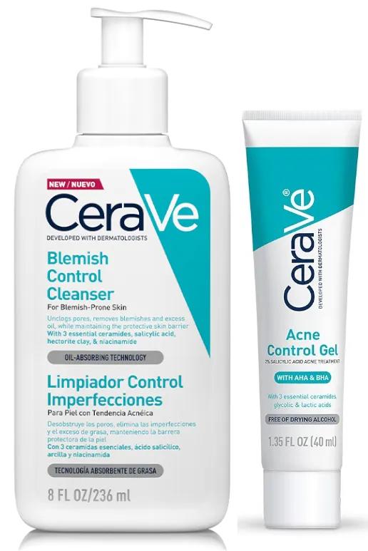 CeraVe Detergente per il controllo delle imperfezioni 236 ml + Gel per il controllo delle imperfezioni 40 ml