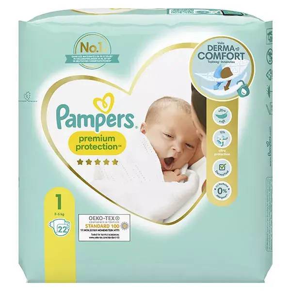 Pampers Premium Protection Couches Taille 1 22 unités