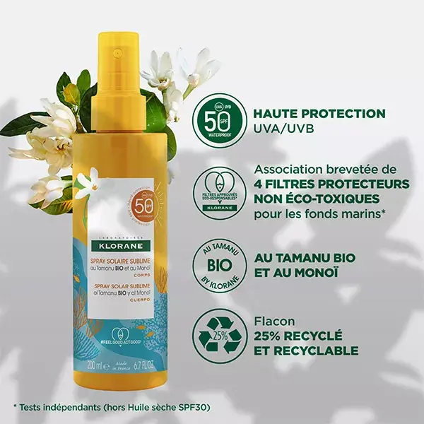 Klorane Monoï & Tamanu Sun Care Sublime Body Spray SPF50 200ml